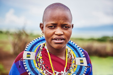  Portrait of Masai man in Africa