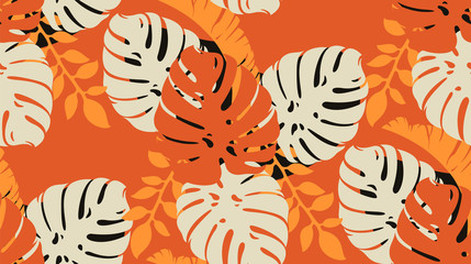 Seamless tropical pattern with leaves © Natalia