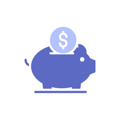 Saving Vector illustration Glyph With Color Background and Investment icon.
