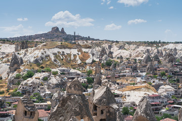 Goreme town in Cappadocia, central Anatolia in Turkey