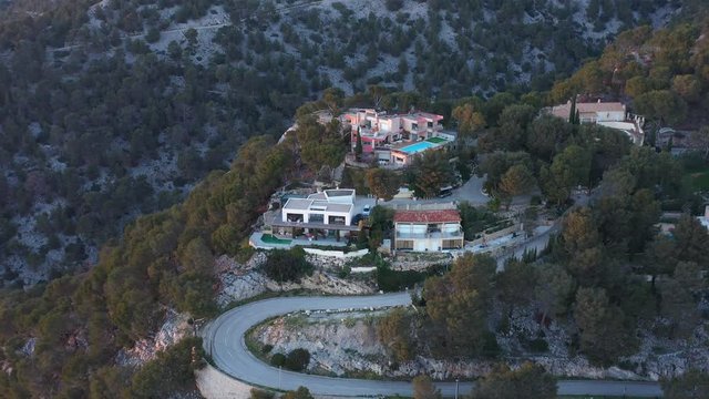 Luxurious villa on a hilltop Toulon home swimming pool rich lifestyle France aerial 