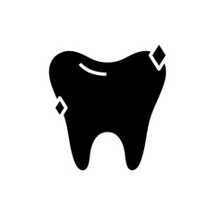 Teeth health black icon, concept illustration, vector flat symbol, glyph sign.
