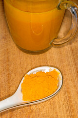 turmeric milk and turmeric powder, healthy drink