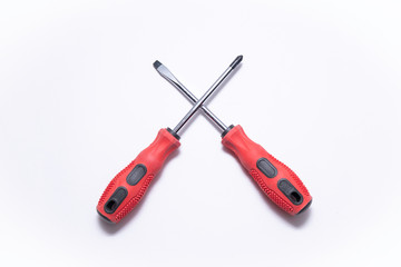 Red, Flat Screwdriver and Cross - Reset Head Screwdriver
