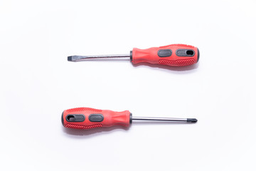 Red, Flat Screwdriver and Cross - Reset Head Screwdriver