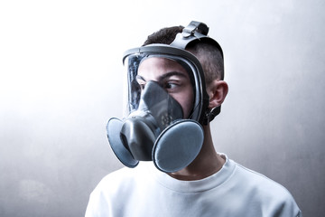 person with antibacterial mask