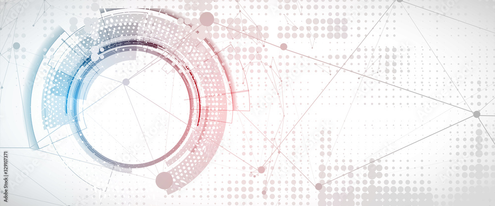 Sticker abstract tech background. futuristic technology interface