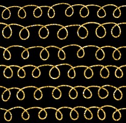 Vector pattern with lines. Black and gold colors.