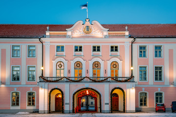 Tallinn, Estonia. Building Of Government Of Republic Of Estonia. Estonian Parliament Riigikogu In...