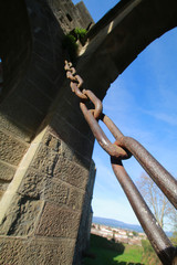 cité médiévale de carcassonne détail du pont*levis