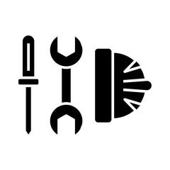 Tools black icon, concept illustration, vector flat symbol, glyph sign.