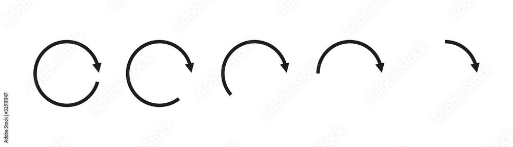 Wall mural arrow round icon vector. black arrow circle recycle design. black circle arrow. recycle set icon vec