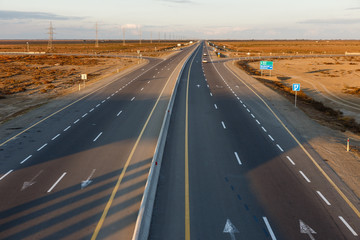 Baku Astara highway in Azerbaijan. M3 highway.