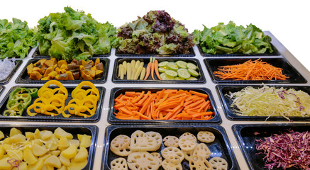 Die cut of vegetables for make salad