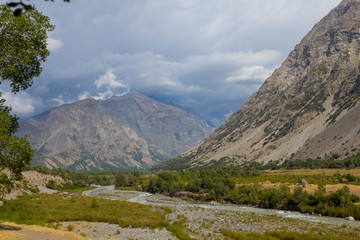 Montanhas nas Cordilheiras dos Andes no Chile