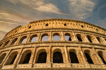 Colosseum. Rome amphitheatre and Italy landmark. Travel and tourism