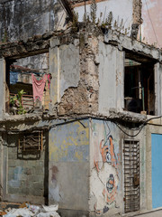 View of damaged building, Havana, Cuba