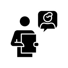 Team risk black icon, concept illustration, vector flat symbol, glyph sign.