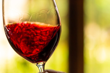 degustação de vinho na taça