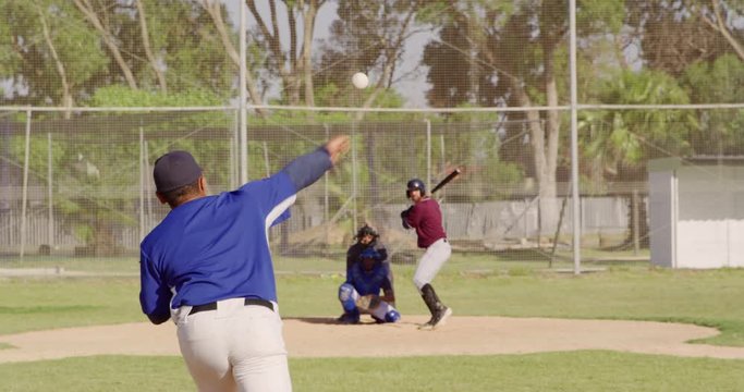 Baseball player throwing a ball during a match