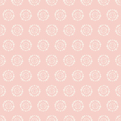 Vector dotted pink pale circles seamless pattern background