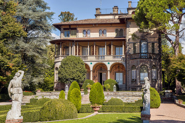 Old mansion and garden near it