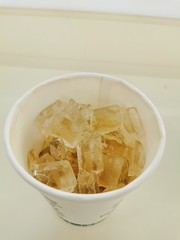 Coffee and Ice in cup.