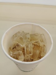 Coffee and Ice in cup.