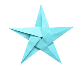 Obraz premium Blue origami paper star