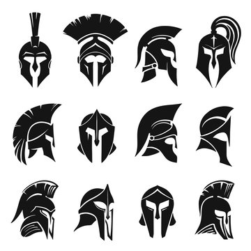 Roman gladiator helmet or ancient headgear set