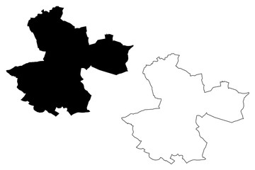 Perpignan City (French Republic, France) map vector illustration, scribble sketch City of Perpignan map