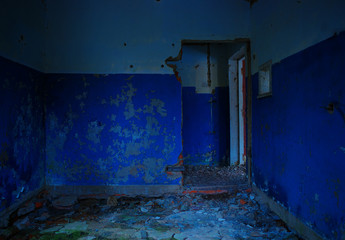 Abandoned radioactive factory room background