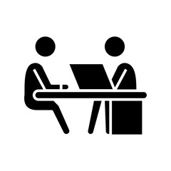 Team work black icon, concept illustration, vector flat symbol, glyph sign.