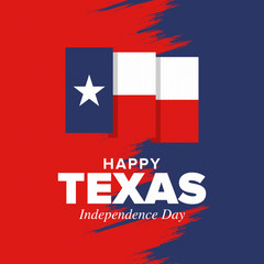 Texas Independence Day. Freedom holiday in Unites States, celebrated annual in March. Lone star flag. Texas flag. Patriotic sign and elements. Poster, card, banner and background. Vector illustration