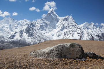 Ama Dablam Peak and Himalaya Mountain Range, Nepal.