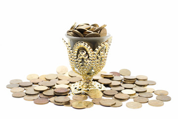 glass jar full of coins