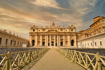 Fototapeta na wymiar Basilica di San Pietro, Vatican, Rome, Italy Saint Peter Square