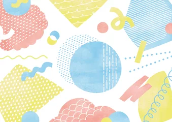 Abwaschbare Fototapete Babyzimmer Handgeschriebenes Pop-geometrisches Muster Aquarell