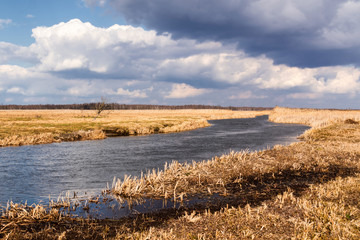 Rzeka Biebrza wiosną. Biebrzański Park Narodowy, Podlasie, Polska © podlaski49
