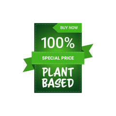 plant based natural product sticker organic healthy vegan market logo fresh food emblem badge design flat vector illustration