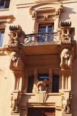 Detail of Antonini House Art Nouveau in Florence, Italy