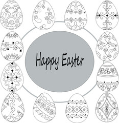 easter eggs painted doodle