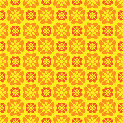 Bright yellow Wallpaper with flower pattern vector image