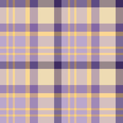 Seamless pattern in awesome cozy violet and yellow  colors for plaid, fabric, textile, clothes, tablecloth and other things. Vector image.