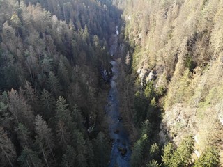 Aerial view of National Park Bohemian Switzerland, Hrensko