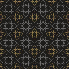 Elegant dark background Wallpaper with geometric pattern on black backdrop