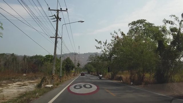 Thailand December 2019: Driving through nature