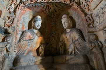 Buddha statue in Yungang stone cave. datong, Shanxi province, China