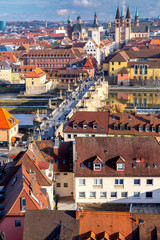 Fototapeta na wymiar Wurzburg. Aerial city view.