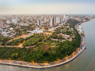 Obraz premium Aerial view of beautiful coast of Maputo, Costa do Sol, Mozambique